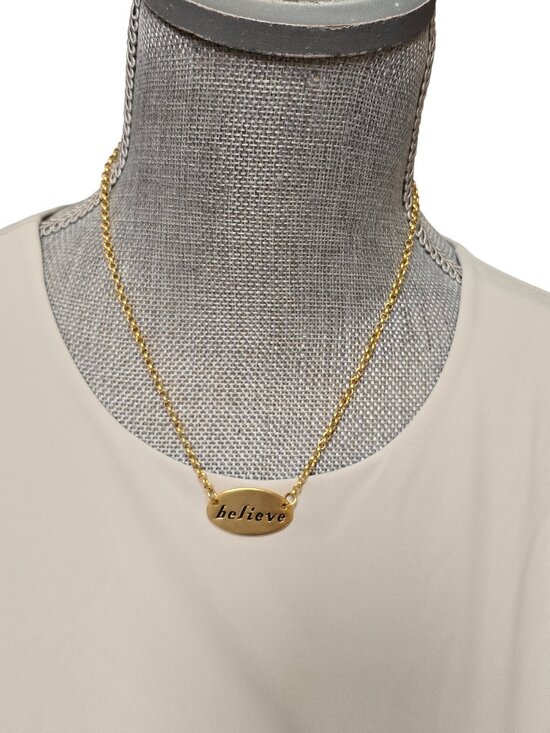 Cynthia Garrett Jewelry - Cynthia Garrett Women's Gold Plated Believe Necklace 16"